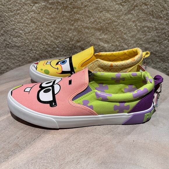 Ground Up Spongebob Squarepants Womens Slip On Patrick Canvas Sneaker Size 9 - Picture 10 of 16